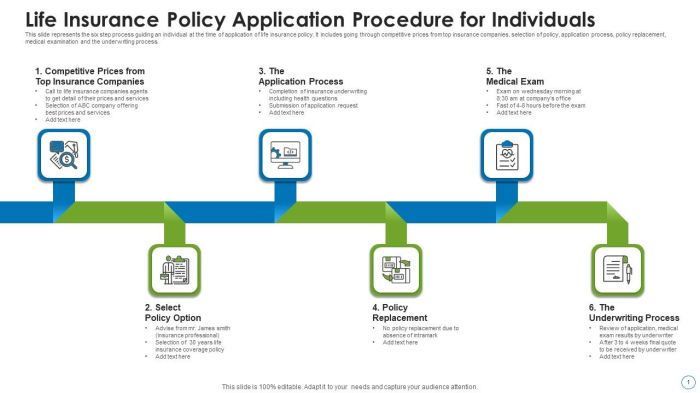 Life Insurance Policy Application Procedure For Individuals Graphics PDF