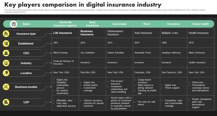 Key Players Comparison In Digital Insurance Deployment Of Digital ...